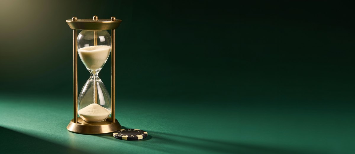 Hourglass and chip for casino time and deposit limits